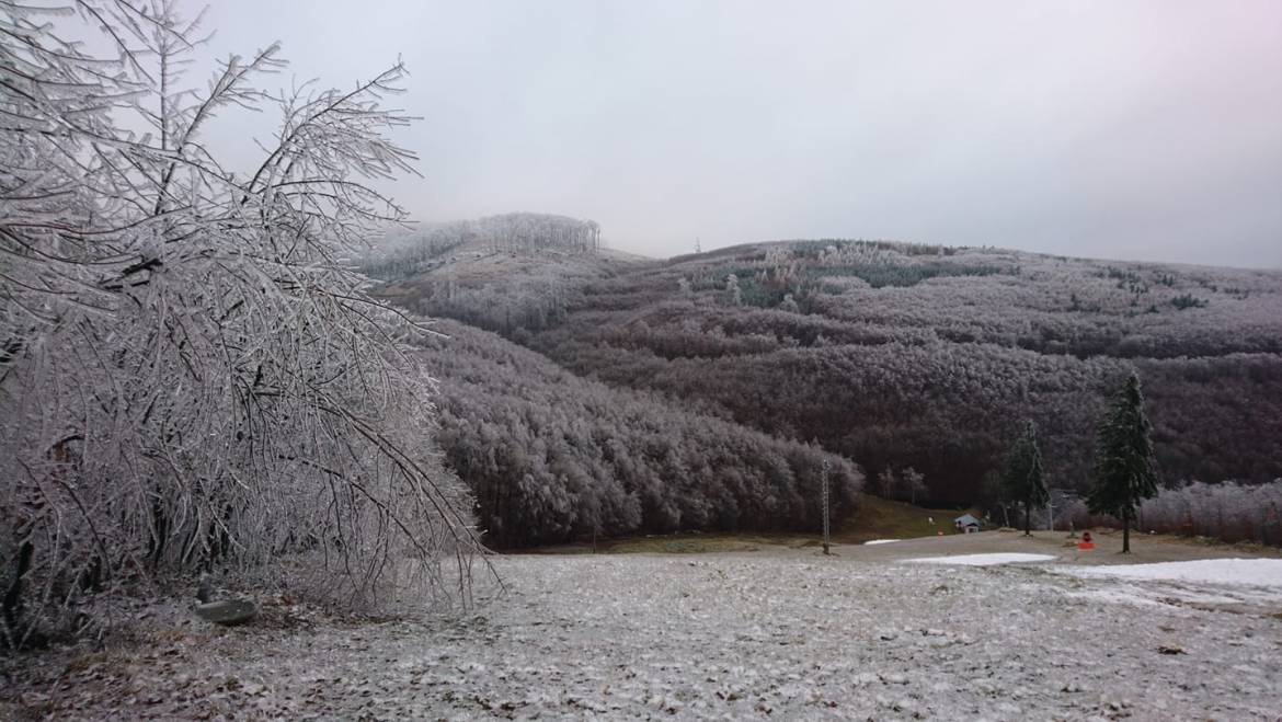 Ice landscape in the Little Carpathians.