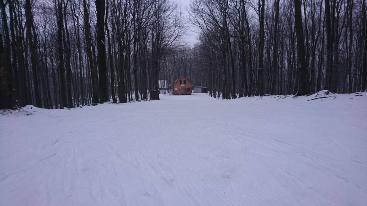 The height of natural snow in the forest is still up to 6 cm.