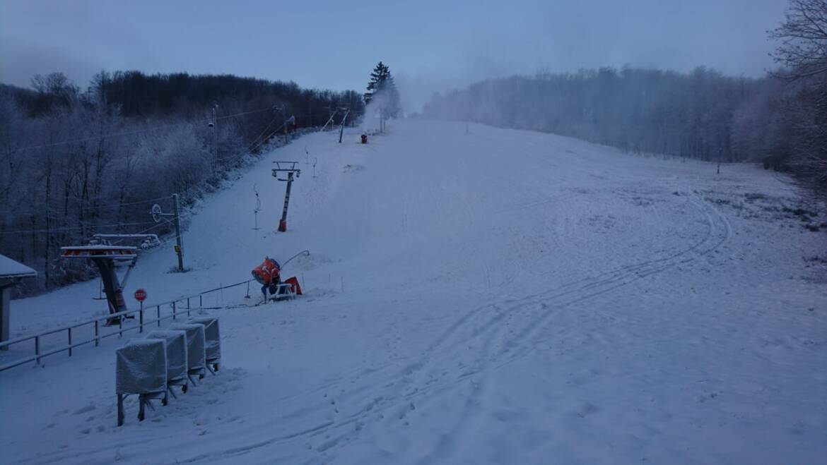 We are still snowing the slope at the DOUBLE lift.