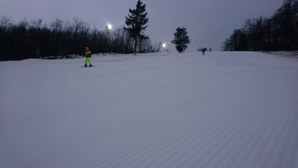 night skiing.